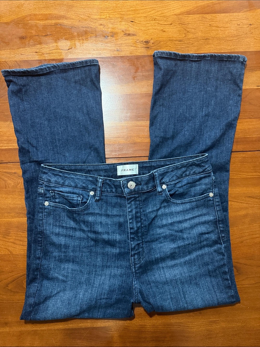 Frame Denim Dark Indigo Flare Jeans
